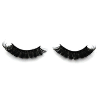 Fluffy d Curl Bande Russe Faux Cils Extension Vison 3d Volume Cils Vente En Gros Marque Privée Fluffy 18 mm Vison Fourrure Lash