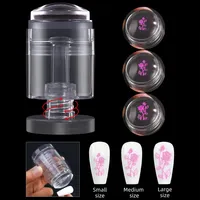 Nouveau dernier professionnel clair Transparent taille d'impression peut être varié tampon en Silicone rotatif pour Nail Art bricolage