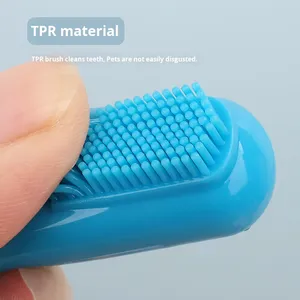 Commercio all'ingrosso eco-friendly in Silicone Pet forniture spazzolino da denti per cani e gatti pulizia orale Finger Cover gatto spazzolino da denti - Product Image 1
