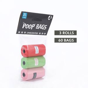 Lot de 3 rouleaux de sacs à déjections canines écologiques personnalisés, 60 sacs anti-fuite pour déchets de chien, sacs à ordures pour chiots en plastique - Product Image 1