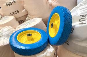 Roues pleines sans chambre à air en mousse PU 350-8 <span class=keywords><strong>350X8</strong></span> 3.50-8 Pneus en polyuréthane pour chariot à main, chariot, <span class=keywords><strong>roue</strong></span> de <span class=keywords><strong>brouette</strong></span>, jante en acier - Product Image 4