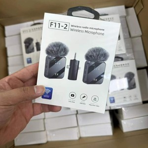 <span class=keywords><strong>Micrófono</strong></span> Lavalier Inalámbrico F11-2 para Teléfonos Inteligentes, <span class=keywords><strong>Micrófono</strong></span> <span class=keywords><strong>Bluetooth</strong></span> con Reducción de Ruido, Un Transmisor y Dos Receptores - Product Image 1