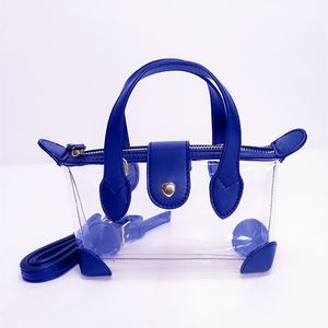 Sac bandoulière vintage en PVC transparent personnalisé pour femme, mini sac de voyage à fermeture éclair, sac de plage réutilisable, imperméable, rouge - Product Image 3