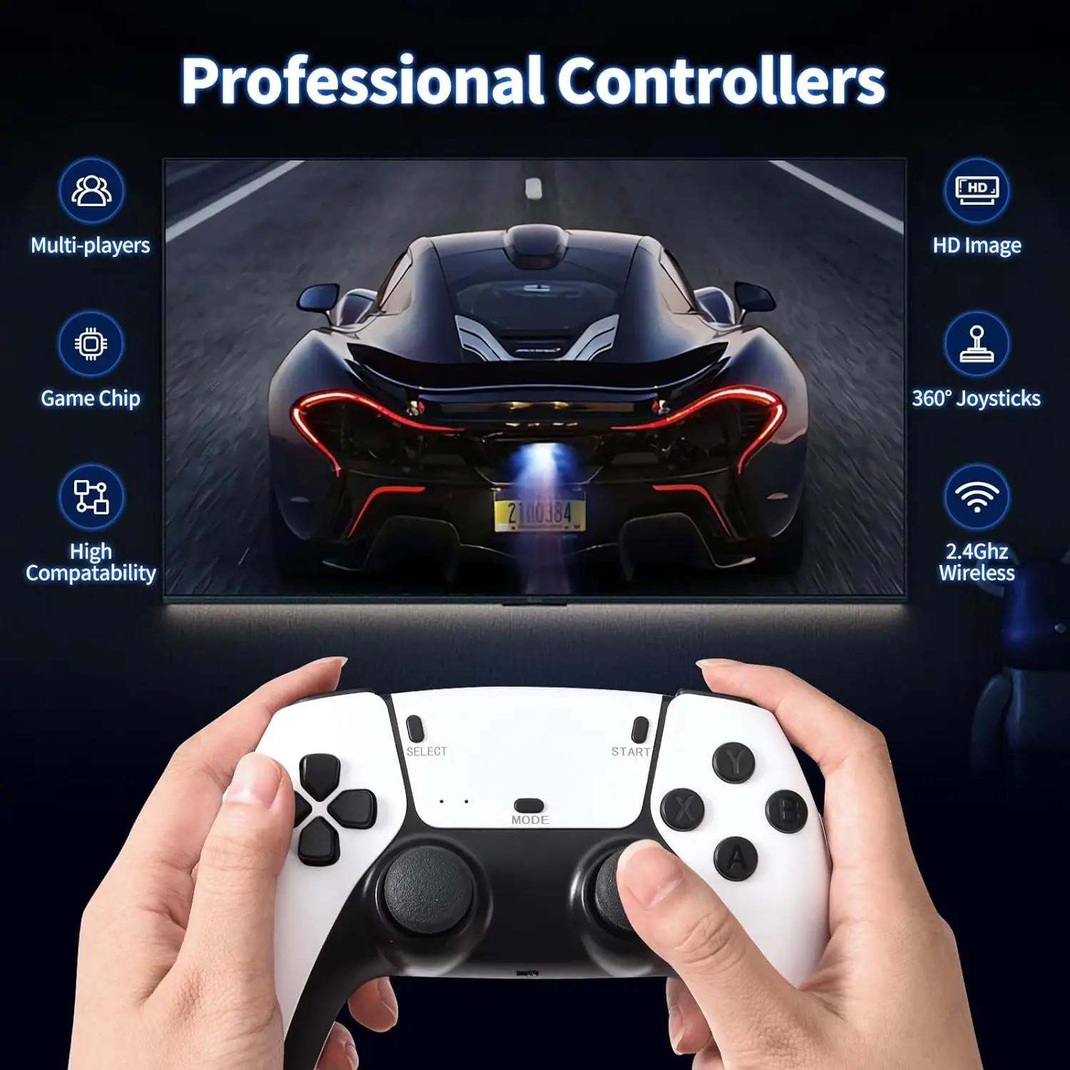 M15 4K Game Stick Mini Video Games Consoles Retro Handheld 20000 Games Player HD Video Game Stick 2.4G Double Wireless Controlle