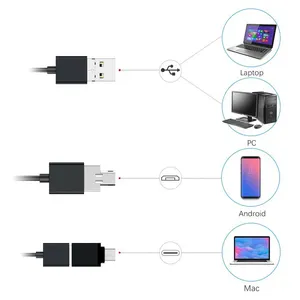 Endoscope industriel d'égout de 5.5mm Endoscopie de tuyauterie de type C Mini caméra serpent flexible 3 en 1 Endoscope automobile <span class=keywords><strong>pour</strong></span> Android - Product Image 3