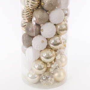 Bola de <span class=keywords><strong>Navidad</strong></span> Dorada y Blanca, Mezcla de Diferentes Formas, Accesorios de Año Nuevo, Regalos de <span class=keywords><strong>Navidad</strong></span>, Decoración, Bola de Plástico con Brillantina - Product Image 5