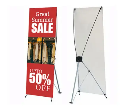 Economic Outdoor Aluminum Material X Stand Display Banner for Advertising Post