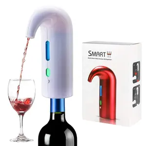 Portable One-Touch Pump Smart Automatic Wine Aerator Pourer Disposable Plastic Steel Straw Decanter Bar Accessories Box Packed