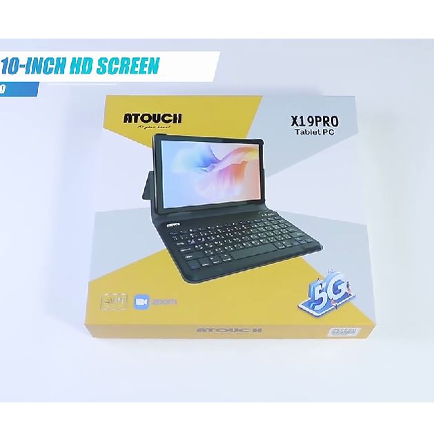 Atouch X19 Life Tablet PC 10.1 Inch Android 12 OS 8GB+256GB Business Tablets With Keyboard