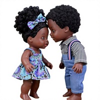 Muñeca Reborn Africana de Vinilo de 25 cm con Piel Negra y Cabello Afro, Muñeca Negra Realista