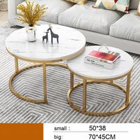 Table Basse Ronde Minimaliste Style Nordique Tendance : Design Moderne avec Piétement en Fer Créatif,