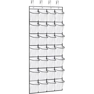 28 Pocket Over The Door <b>Shoe</b> Organizer Hanging Clear <b>Storage</b> Rack For Closet <b>Shoes</b> Minimalist Design - Product Image 1