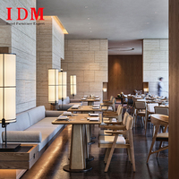 Ensemble table et chaises rondes en bois pour restaurants, hôtels de luxe modernes, 4 places, éco-responsable, pour cafés et banquets