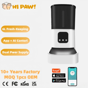 Distributeur automatique de nourriture pour animaux de compagnie intelligent avec commande à distance par application Tuya, vidéo, 6L, pour chats et chiens, distributeur de nourriture sèche, distributeur automatique de nourriture pour animaux de compagnie - Product Image 1
