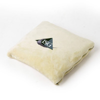 Coussin-couverture trois-en-un écologique quatre saisons avec logo personnalisé, oreiller de voyage à fermeture éclair, pliable, en polaire anti-boulochage, certifié GRS