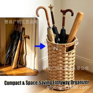 Panier de rangement en osier pour parapluies et clubs de golf, idéal pour les hôtels et les salons - Product Image 3