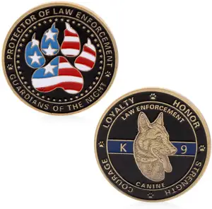 Coin Rare Police Dog Guardians Law Enforcement Protector Commemorative Challenge Gift Coins