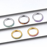 Eternal Metal Titane ASTM F136 Zircon Classique Trident de Poséidon, Bijou de piercing pour oreille, nombril et labret, extrémités à filetage interne