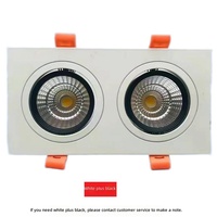 Spot LED encastré carré COB avec grille, lumière de plafond simple/double/triple tête, CRI 95+, dimmable, idéal pour les centres commerciaux