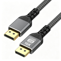 Câble vidéo DP 16K en nylon tressé plaqué or, câble audio-vidéo haute vitesse pour PC, ordinateur portable, moniteur