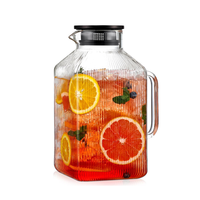 1 Gallon Moderne Minimalistische Vierkante Speciale Vorm Keuken Koelkast Opbergcontainer Fles Glazen Waterkan Karaf Met Deksel