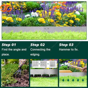 Borde de jardín Borde Paisaje Acero Rectángulo Moderno Fácil instalación Balcón y césped - Product Image 2