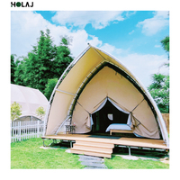Tente de glamping en forme de voilier, simple, imperméable, en toile PVC, avec structure en acier, quatre saisons, écologique, pour complexe hôtelier, camping, parc de vacances