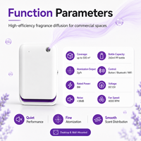 Diffuseur d'huiles essentielles élégant de 260 ml, à fixation murale, contrôlé par application, sans eau, faible bruit, pour la maison, la chambre, le salon, usage commercial