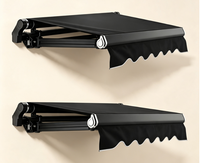Auvent rétractable moderne de luxe à double poutre en alliage d'aluminium - Télécommande - Pour murs, avant-toits, entrées - Revêtement PVC 21m max.
