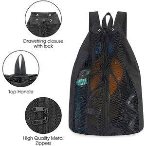 New Style Custom Swim Bag Mesh <b>Drawstring</b> <b>Backpack</b> Net Beach <b>Backpack</b> for Swimming Gym and Workout Gear - Product Image 3