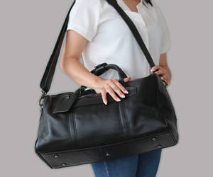 Classic <strong>Leather</strong> Travel Duffel Tote Bag for <strong>Women</strong> <strong>Holdall</strong> Travel Duffel Bag Oversized Overnight Weekender Bag - Product Image 3