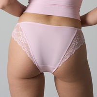 Braguitas de Bikini de Encaje Floral de Talle Bajo para Mujer, Suaves, Invisibles, Sin Costuras, Transpirables, para Uso Diario, Ropa Interior Femenina para Combinar con Jeans