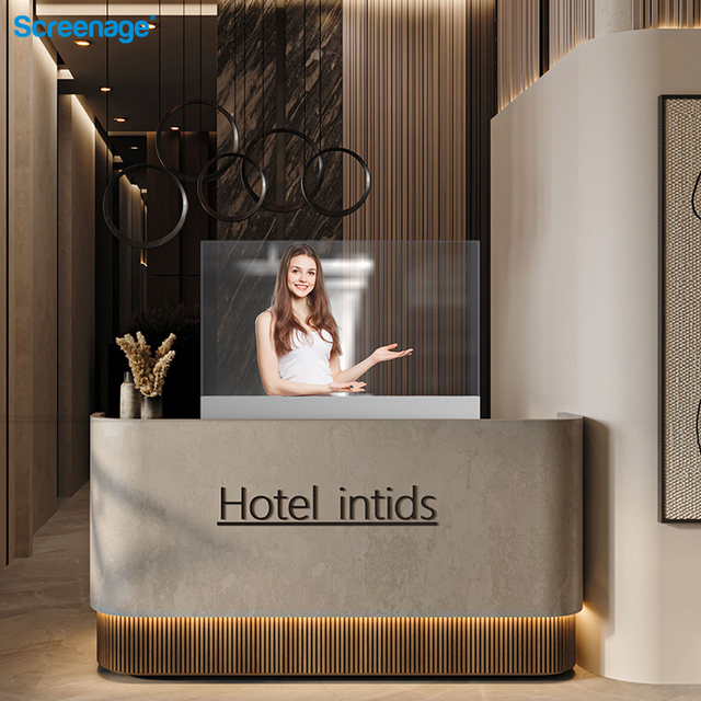 Screenage Transparent OLED Desktop Display Stand Touch Screen 1920x1080 Resolution 600cd/m Brightness 3-Year Warranty IPS Panel