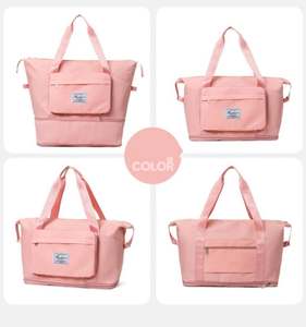 Sac de sport Oxford pliable et extensible, sec et humide séparés, sac de voyage étanche, sac de sport à bandoulière, sac de voyage pour femme - Product Image 4