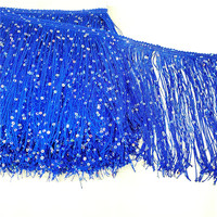 Offre Spéciale 20cm crypté épaissi Nylon gland Sequin Chainette franges lacets garniture brillant gland frange garniture