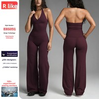 Débardeur de yoga croisé à col en V pour femme, avec rembourrage intégré, sans manches, séchage rapide, en nylon polyamide, pour le sport et le fitness