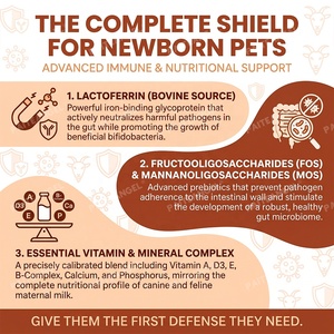 Poudre de substitut de <span class=keywords><strong>lait</strong></span> de chèvre de qualité supérieure, colostrum riche en IgG pour chiots et chatons, immunité néonatale, GMP OEM - Product Image 3