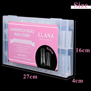 High Quality Long Coffin Sandwich Dual Form <b>Nail</b> Tips 280PCS/Box Medium <b>Nail</b> Forms Full Sizes 0-13 Poly Gel <b>Extension</b> Mold - Product Image 6