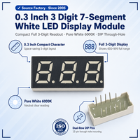 Afficheur LED professionnel à 7 segments, 3 chiffres, 0,3 pouce, lumière blanche ultra-lumineuse, anode commune, module numérique pour kits de banques d'alimentation