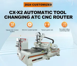 2024 Máquina de corte de madera 3 Axis Auto Tool Changer Machine para la fabricación de gabinetes