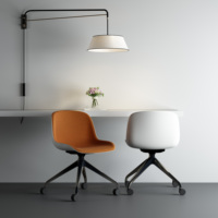 Chaises de salle d'attente pour visiteurs de bureau ergonomiques OMNI, en plastique PP durable, coussin souple, pivotantes, design moderne pour la collaboration
