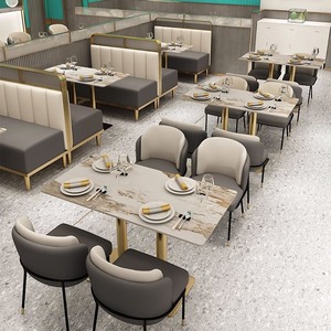 Chaises de table de luxe modernes à la mode pour café salle à manger bar musical banc de canapé mural pour restaurant occidental pour centre commercial - Product Image 4