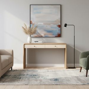 Curved console with 2 drawers High Quality Contemporary Wooden Computer Table <b>Desk</b> Home Office <b>Desk</b> Table Modern - Product Image 2