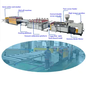 Co-extrusion Crust PVC PTFE Celuka Skinning Foam Board Sheet Extruder Membuat Lini Produksi Mesin