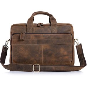 KomalC Porte-documents en cuir véritable pour ordinateur portable de 16 pouces, sacoche pour hommes et femmes, bureau, affaires - Product Image 3