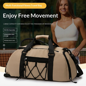 Sac de sport multifonctionnel en denim Oxford imperméable en polyester ultra-léger avec compartiment séparé pour chaussures, idéal pour la natation et le fitness - Product Image 2