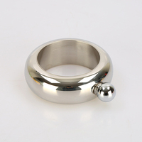 Bracelet en acier inoxydable pour Pot de vin, flacon rond en métal, plusieurs couleurs, 3.5oz, 1 pièce