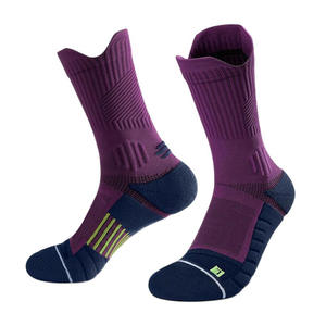 Calcetines Deportivos Personalizados con Logotipo para Hombre, Alta Calidad, Transpirables, para Baloncesto, Gruesos, Juveniles, Color Morado, Elite, Atléticos, para Correr, Venta al Por Mayor - Product Image 2