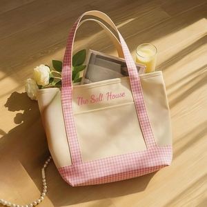 Sac fourre-tout en toile brodée avec noms et textes personnalisés, style tendance, couleurs mélangées, pour la plage, livraison directe - Product Image 3