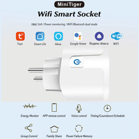Prise intelligente Tuya 16A/20A, prise EU, compatible Alexa et Google Assistant, fonctionne avec Android, clé blanche, type de prise US